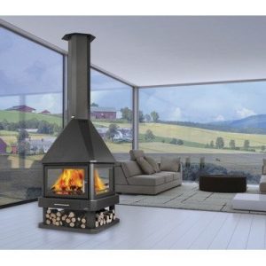 POÊLE À BOIS CABIMAS 4 FACES VITRÉES 16 KW